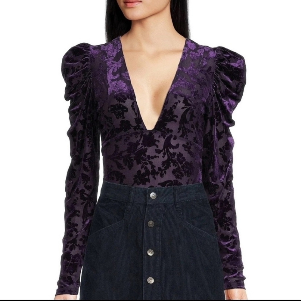 Free People Magic Hour Bodysuit in Deep Sea Combo•S - Picture 11 of 13